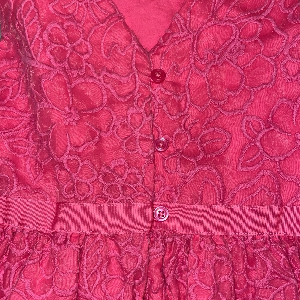 🌷Pink sleeveless floral embroidered dress - Picture 5 of 5
